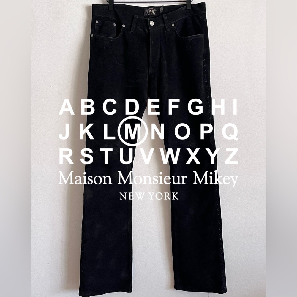 RRL Suede Leather Western Bootcut Trousers - 32/32